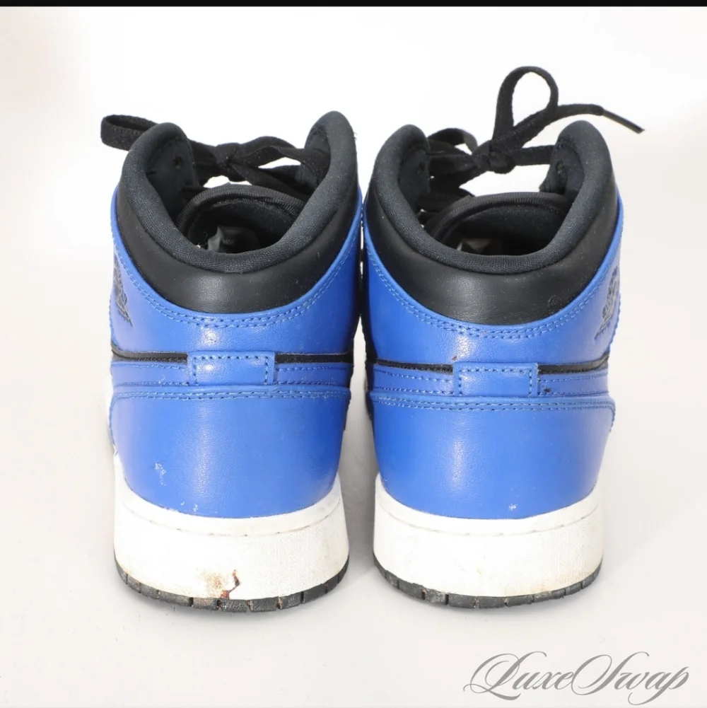 Nike Air Jordan 1 Mid Hyper Royal 555725-077 With Box, Mens Size 7